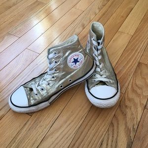 Gold Converse high tops
